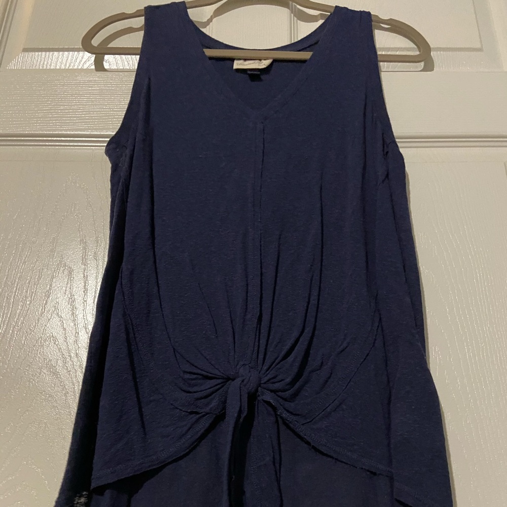 Tie-Front Tank Top Navy